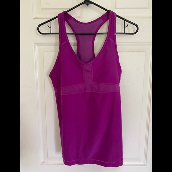 Nike Tops - Athletic Nike Dri fit racerback tank top with built in bra purple L